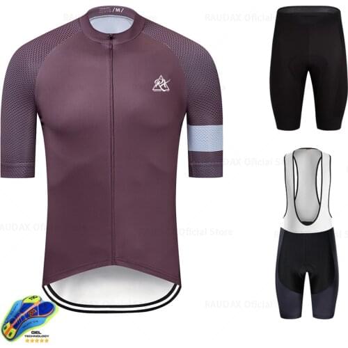 Raudax Cycling Jersey 2020 Summer Team Bike Jersey Kit Breathable MTB Maillot Ropa Ciclismo Bib Shorts Men Cycling Clothing