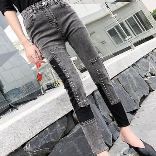 Womens Jeans New Fashion Stretch High Waist Casual Skinny Pants Vintage Washed Femme Pencil Jeans Mom Denim Trouser Plus Size