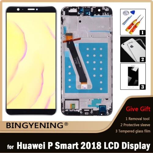 Original For Huawei P Smart 2018 FIG-LX1/LA1/LX2 LCD Display Screen Touch Digitizer Assembly For 5.65‘’ Enjoy 7S With Frame