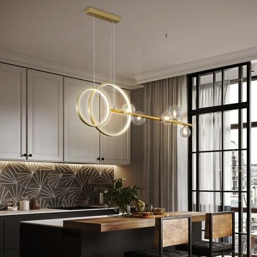 Gold/Black Indoor Pendant Lamps Fashion Creative Home Decoration For Dining Table Living Room Study Smart Switch Modern LED