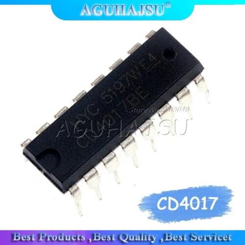 10pcs CD4017 CD4017B CD4017BE 4017 DIP DECADE COUNTER DIVIDER IC New Original