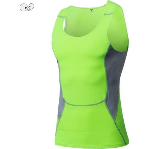 2018 Summer Gym Tank Top Running Tights Men Bodybuilding Sleeveless Shirt Sports Muscle Tops Fitness Compression Running Vests