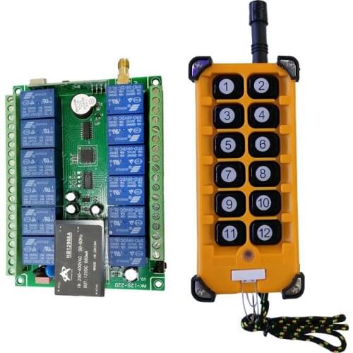 433mhz Universal RF AC 220V 10A relay 12CH RF Remote Control Switches Receiver Transmitters Switch power on/off lighting
