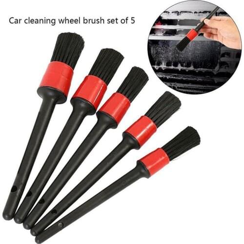 5PCS Detailing Brush Cleaning Natural Boar Hair Brushes Car Auto Detail Tools automotive tools car cleaning