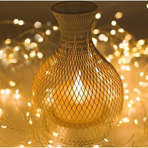 7in Mesh Vase Flameless Candle,Jumping and Dancing Flame with Plastic Pillar, Flameless Battery Operated LED Lights,Electric