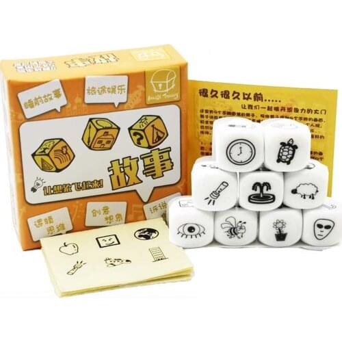 9pcs Cubes 54pcs Images Game Puzzle Telling Story Dice Toy for Children DIY Toddlers Storytelling Game Imaginative Play Supplies