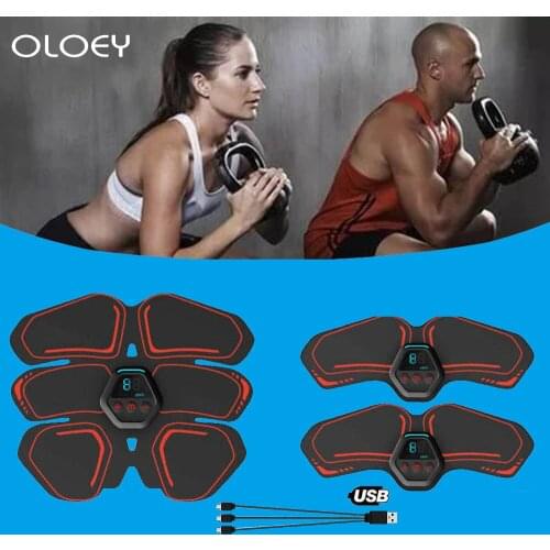ABS Stimulator Muscle Toner Abdominal Toning Belt Electrostimulation EMS Training Office Fitness Equipment USB Charging Home Gym