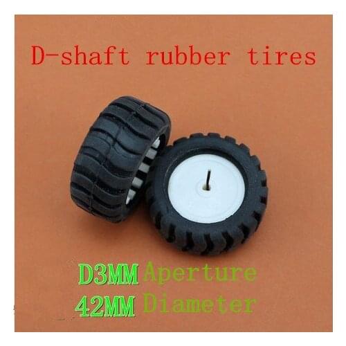 Free shipping 43 19 3mmd rubber wheel diy small production barrowload wheel robot model