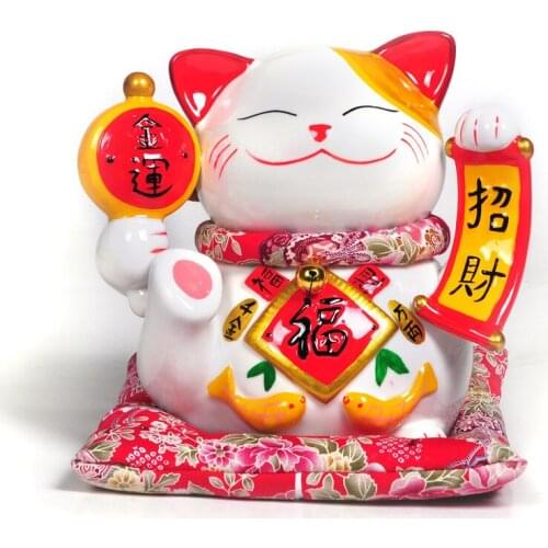 Large Jinyun lucky draw cat ornaments piggy ornaments business gifts gift catroomcraft Art Statue Home decoration