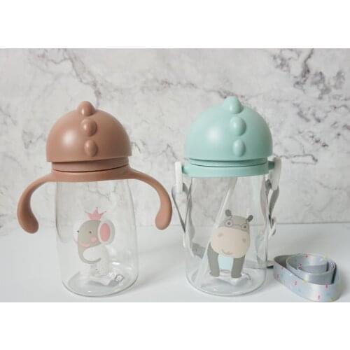 420ML PC Feeding Kids Toddler Newborn Baby Drink Cups Water Bottles Kids Drinking Sippy A Cup with Straw Infantil Drinker