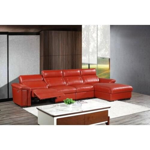 Living room Sofa bed set диван мебель кровать muebles de sala L shape recliner real genuine leather sofa cama puff asiento sala