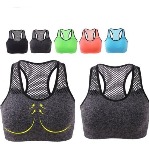 Breathable Sports Bra Women High Stretch Wire Free Padded Sports Top Seamless Fitness Vest Absorb Sweat Running Yoga Bra