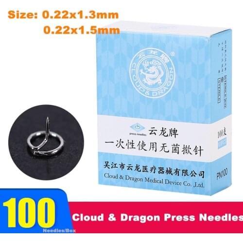 500Pcs/5Boxes Acupuncture Press Needles Sterile Ear Press Needle Disposable Acupuncture Needles Size 0.22x1.3mm 0.22x1.5mm