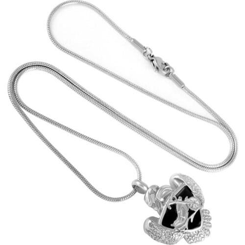 IJD8225 Stainless Steel Motorcycle On Shield With Eagle Cremation Jewelry Urn Pendant Ashes Keepsake Locket Pendant Motor