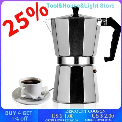 Coffee Maker Aluminum Mocha Espresso Percolator Pot Coffee Maker Moka Pot 300ml/450ml/600ml Stovetop Coffee Maker
