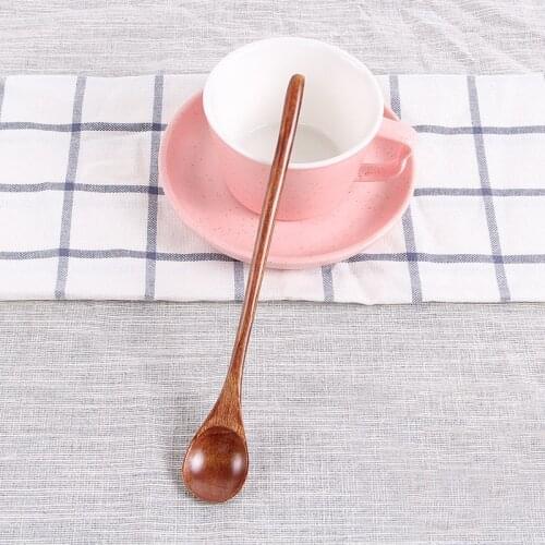 Coffee Spoon Long Solid Wooden Spoon Fork Coffee Spoon SKitchen Accessories Tableware Decoration Natural Wood Spoon
