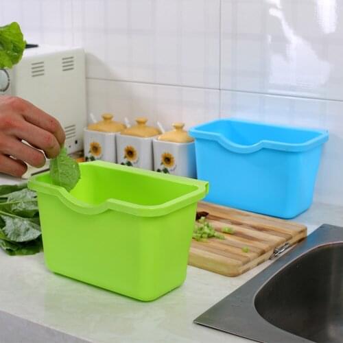 Creative kitchen cabinet door hanging trash can plastic vegetable food garbage storage box home storage supplies