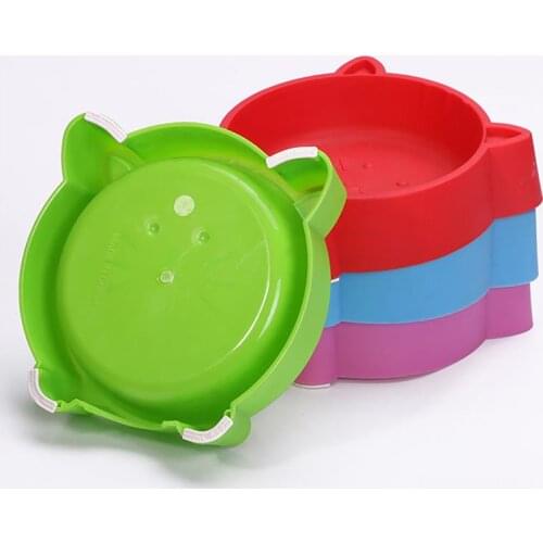 1/3PCS Pet Bowl Creative Portable Plastic Cute Cat Face Multipurpose Cat Bowl Dog Bowl Water Food Feeder Dish Pet Accessories