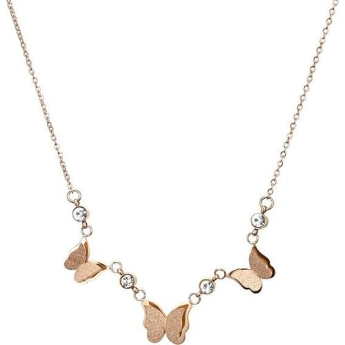 Butterfly necklace niche design pendant simple temperament clavicle chain light luxury niche all-match necklace