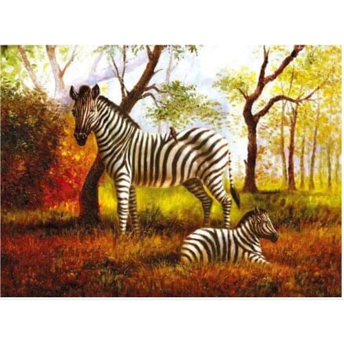 Landscape diamond painting zebra animals embroidery mosaic diamond dotz diy rhinestone picture puzzle toy drawing wall decor