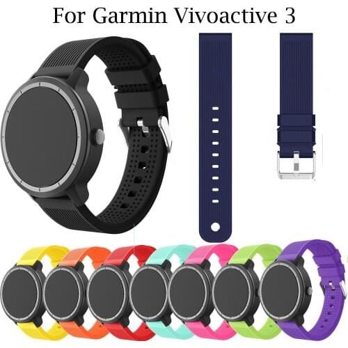 Hot 20mm Sport soft Silicone Watchband Strap for Garmin Forerunner 245 245M 645 Vivoactive 3 Smart Bracelet Watch Band Wristband