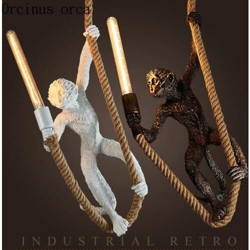 Retro industrial winds monkeys chandeliers restaurants cafes clothing stores bars resin chandeliers free shipping