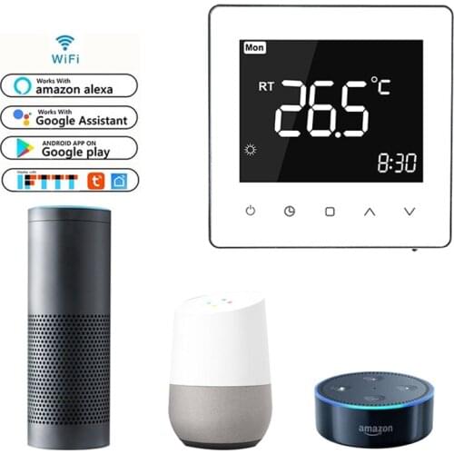 WiFi Thermostat Temperature Controller for Water/Electric floor Heating Water/Gas Boiler Works with Alexa Google