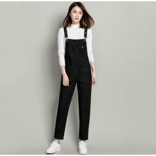 Spring Denim Black Jeans Women Trousers Korean Loose Casual Jeans Girls High Waisted Suspenders Rompers Plus Size 4xl 5xl 6xl