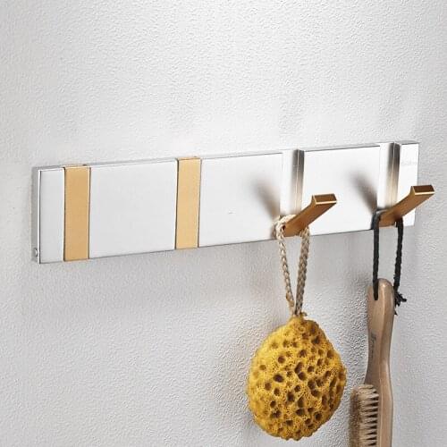 Vidric Thick Solid Space Aluminum Hidden Clothes Hooks, Row hooks living room wall hanging door rear hook for cap,coat