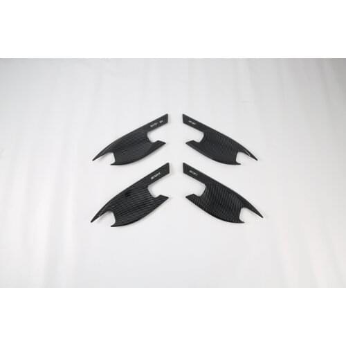 For Hyundai mistra 2021 Car Door Handle Bowl Protector Cover Trim Molding ABS Black carbon fiber Car Styling Auto Accessories