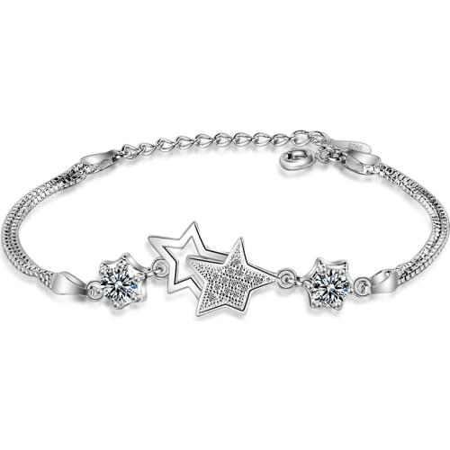 Charm Zircon Multi Stars Adjustable Bracelets for Women Fashion Accessories Gifts Female 925 Sterling Silver Mujer Jewelry SB151