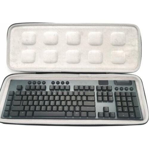 Hard Case for logitech G913/G913 TKL Wireless Bluetooth-compatible Keyboard Black Carrying Storage Bag Soft Gray Lining