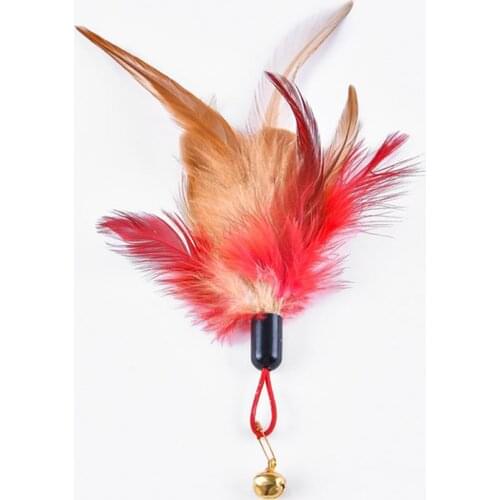 1pc Colorful Cat Teaser Replacement Creative Faux Feather Cat Training Toy Cat Play Toy Pet Supplies Cat Favors Random Color