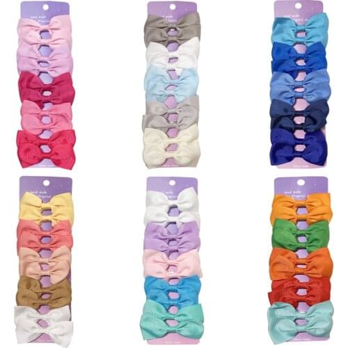10PCS/Set Grosgrain Sweet Hair Clips For Girls Bow Baby Colorful Barrettes Kids Headbands Hair Accessories Fashion Hairpin