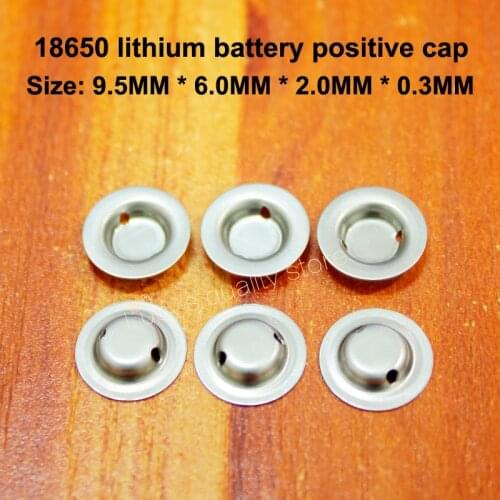 100pcs/lot 18650 battery flat head to change the tip cap 18650 lithium battery positive spot welding tip cap battery accessories