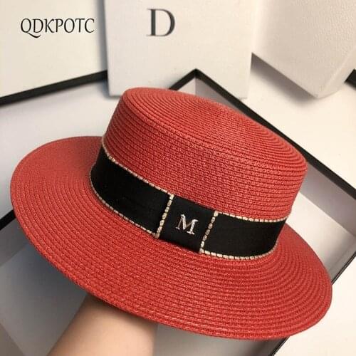 2021 Hat New Spring Summer Men Women Straw Fedoras Fashion French Simplicity Flat Cap Shading Sun Protection Sun Hats QDKPOTC