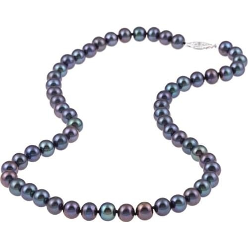 36" 7.5-8mm Black Freshwater Pearl Necklace