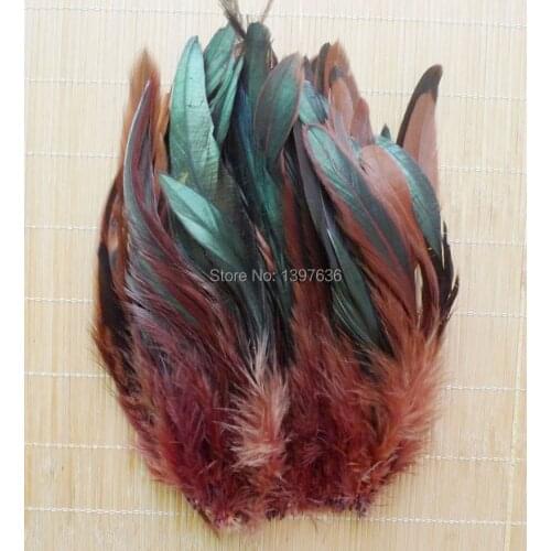 50Pcs 12.5-20cm Brown Rooster Plumes for Crafts jewelry Hat Earring Shoe Dreamcatcher Decoration Pheasant Tail Chicken Feathers