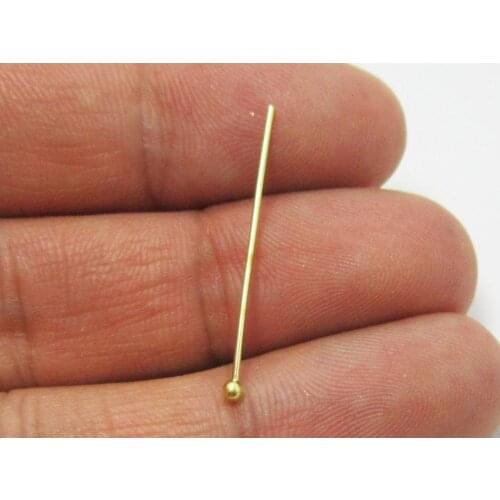 Brass ball head pin 28mm Raw brass beading pins R686