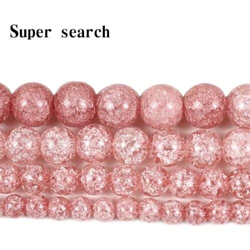6/8/10mm Natural Dark Champagne Cracked Quartzs Crystal Stone Beads Round Loose Beads For Jewellery Making Diy Bracelet 15