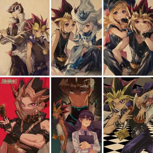 Anime Posters Anime Yu-Gi-Oh! Wall Poster Retro Poster Home Decor Wall Art Canvas Painting Photos for Childrens Room Decor