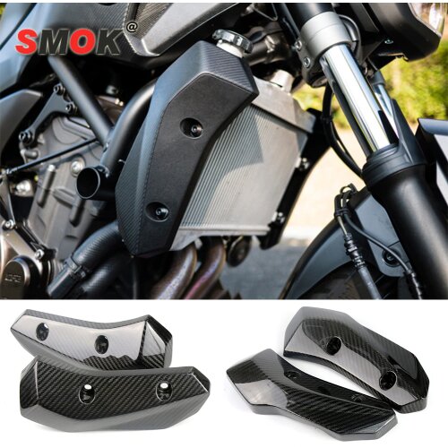 SMOK For Yamaha MT07 MT 07 MT-07 FZ07 FZ-07 2013-2017 Motorcycle 3k Carbon Fiber Radiator Grille Side Guard Cover