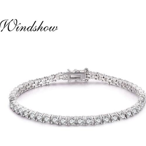 3mm 15cm-21cm 925 Sterling Silver Round AAA CZ Zironia Tennis Bracelets Pulseras Pulseira Bracelete Women Jewelry Girl Friend