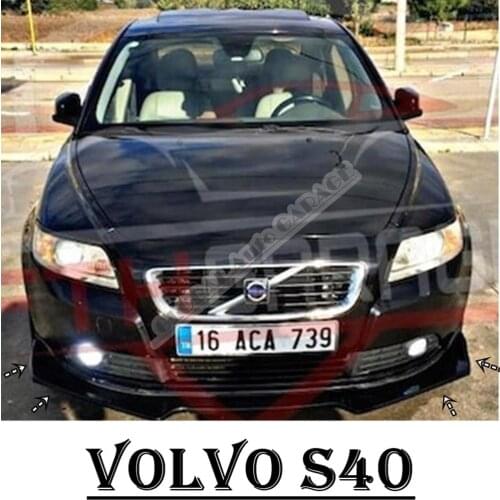 For Volvo S40 Front Bumper Attachment Lip 2004-2020 Piano Glossy Black Splitter Diffuser Universal Spoiler Bumper