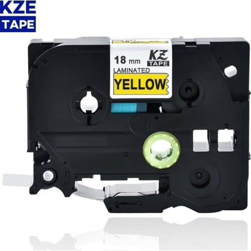18mm Tze641 Black on Yellow Laminated Label Tape Cassette Cartridge label ribbon tze tape Tze-641 tze 641 tze641 for P-touch PT