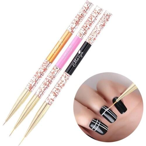 3pcs/lot Fashion Manicure Brush Painting Stripes Line Grid Flowers Suit For Salon Use Or Home Use Nail Art Tools