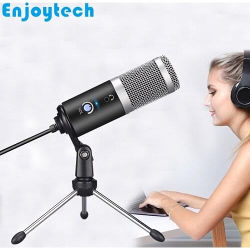 New Live Streaming Condenser Microphones with USB Interface Mini Tripod for PC Laptop Computers MIC for LIve Video Vlog Bloggers