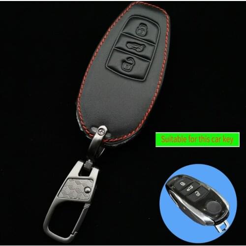 3 Buttons Leather Key Case For Volkswagen Tiguan Golf Mk7 Seat Ibiza Leon Skoda Octavia Altea Aztec Car Cover Auto Parts