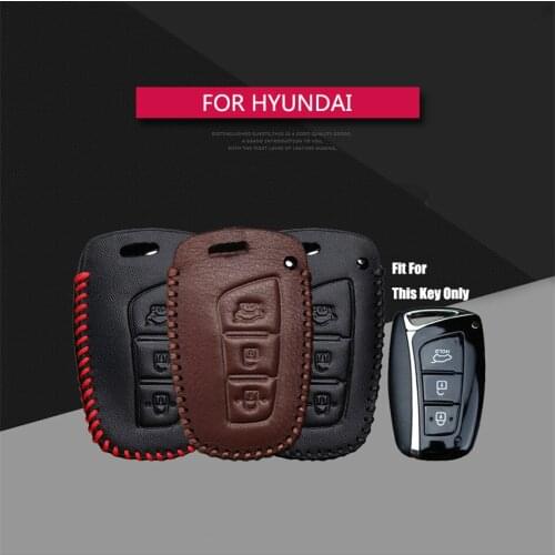 Best Sale Leather Car Key Case Cover For Hyundai I30 Tucson Accent I20 Solaris I10 I30 I40 IX20 Key Holder Key Parts Skin Shell