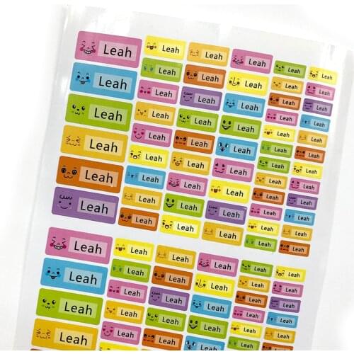 Cartoon Smile Icon Name Stickers Custom Kids Waterproof Tags Personalized Scrapbooking Label For Children School Stationery